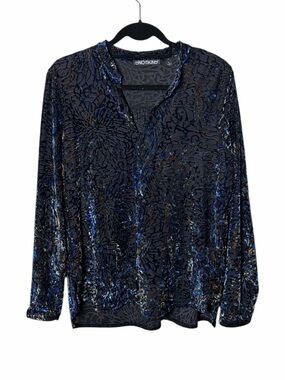Sno Skins Long Sleeve Velvet Burnout Top Size Large